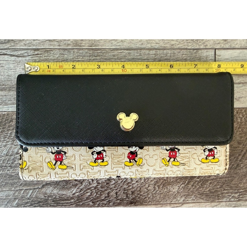Loungefly Mickey Mouse Wallet Faux Leather Bi-Fold Women's Disney Fan Blk Cream